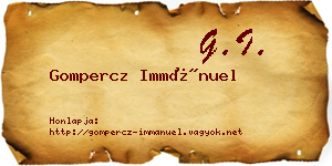 Gompercz Immánuel névjegykártya